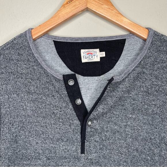 Faherty Men's Jaspe Terry Henley Pullover Shirt M - Picture 5 of 10